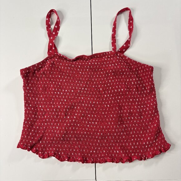 Torrid Red Star Print Smocked Cami Top Size 3X - Picture 1 of 5